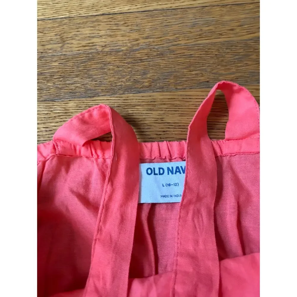 Old Navy Girls' Coral Eyelet Dress Size 10-12